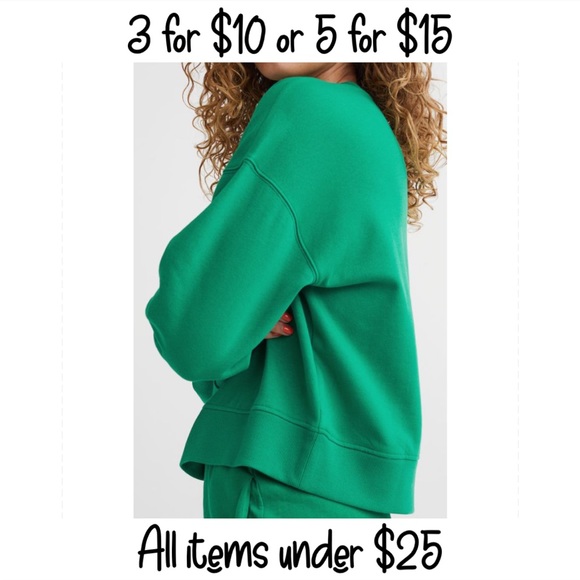 Hu0026M | Tops | H M Basics Sweatshirt L Green | Poshmark